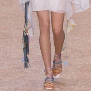 Chloe Rainbow Knotted‎ Strappy Sandal Sz 39